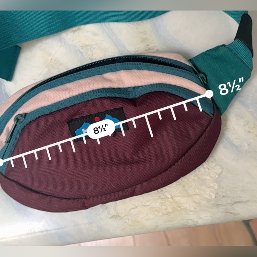 KAVU Spectator hiking Sling Bag Teal Wine waist Fanny Pack OS - Picture 5 of 8